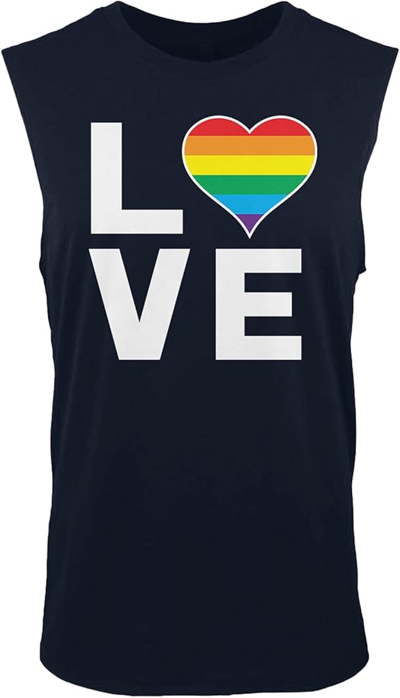 LOVE Rainbow Heart - Gay Pride LGBTQ Men's Sleeveless Shirt