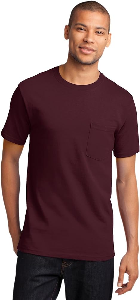 Port & Company Mens Tall Essential T-Shirt with Pocket, Athletic Maroon, X-Large Tall