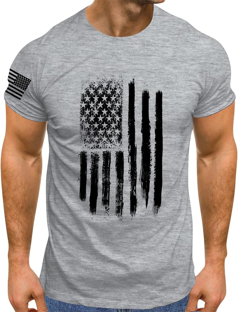 America Flag Patriotic Shirts Digital Printing Casual Basic Tee Tops Mens Tshirts Graphic Men America Flag Men Men