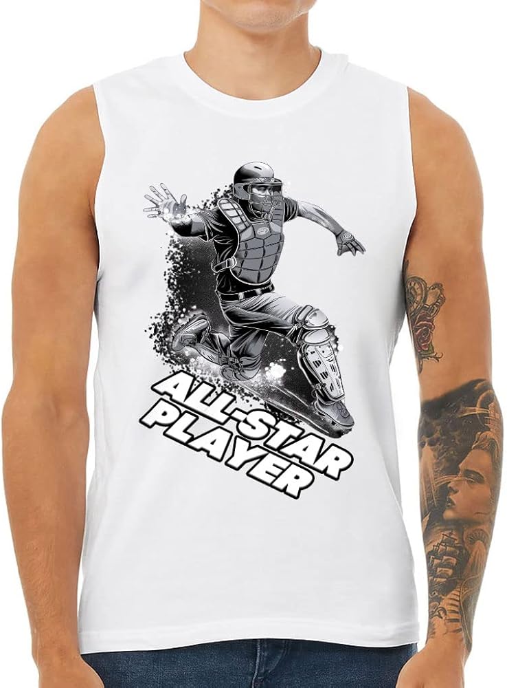 All Star Player Men's Muscle Tank - Baseball Player Men's Sleeveless T-Shirt - Cool Tank