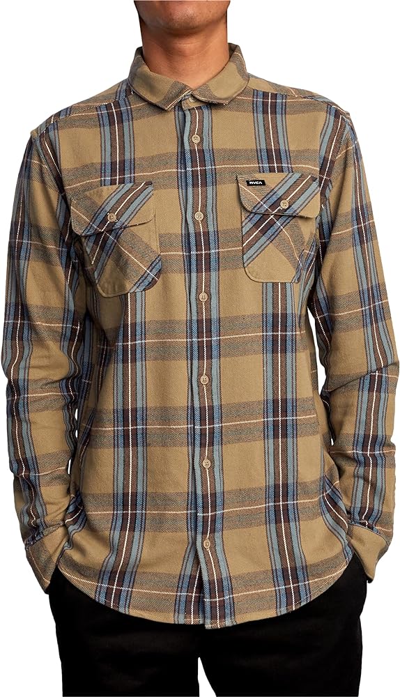 RVCA Men's Standard Fit Long Sleeve Button Up Flannel Shirt