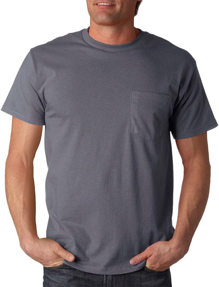 Fruit of the Loom 5 oz. 100% Heavy Cotton HD Pocket T-Shirt (3931P) Charcoal Grey, M