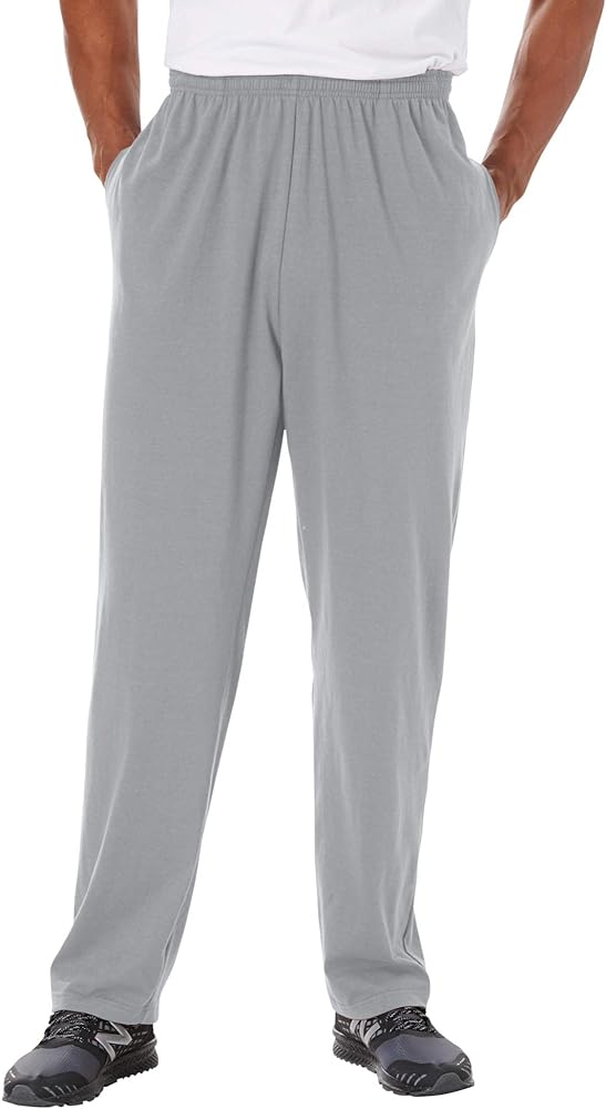 KingSize Men's Big & Tall Lightweight Jersey Open Bottom Sweatpants