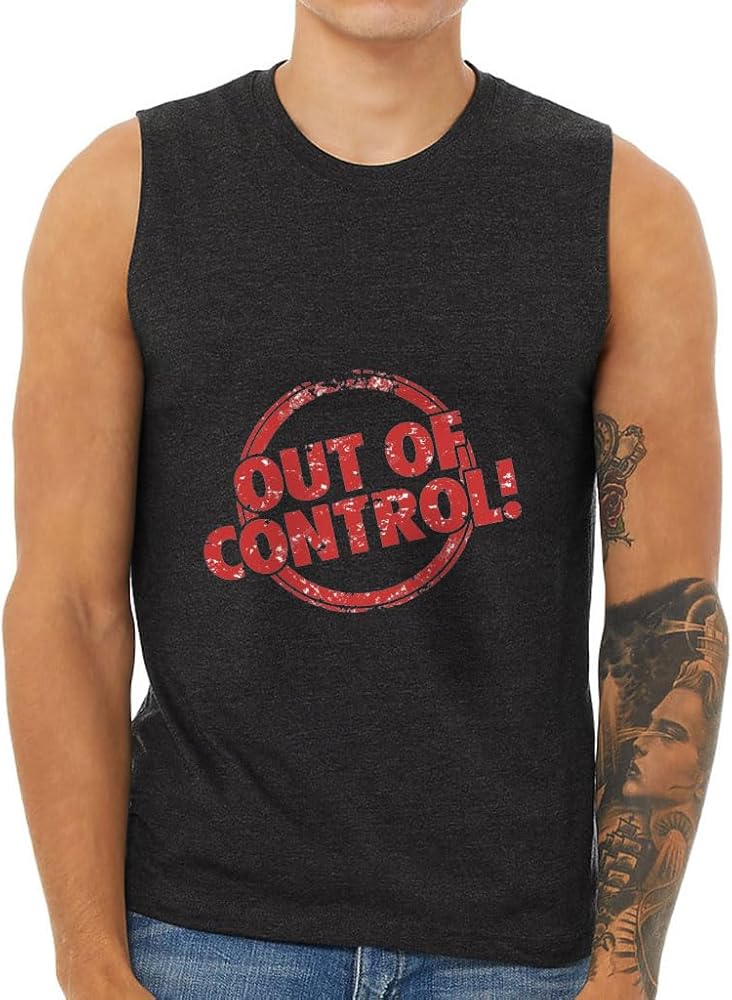 Out of Control Men’s Muscle Tank – Printed Men’s Sleeveless T-Shirt – Cool Print Tank