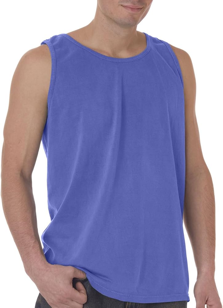 Comfort Colors C9360 Ringspun Garment-Dyed Tank - Flo Blue - XL