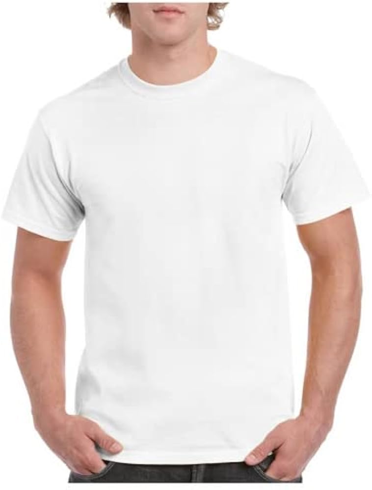 Gildan Blank, Heavy Cotton Tee, Unisex, (G5000). White Medium