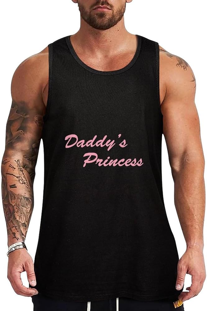 Pink Daddys Princess Cute Breathable Men's Tank Top Soft Muscle Vest T-Shirts Quick Dry Sleeveless Fitness Tee