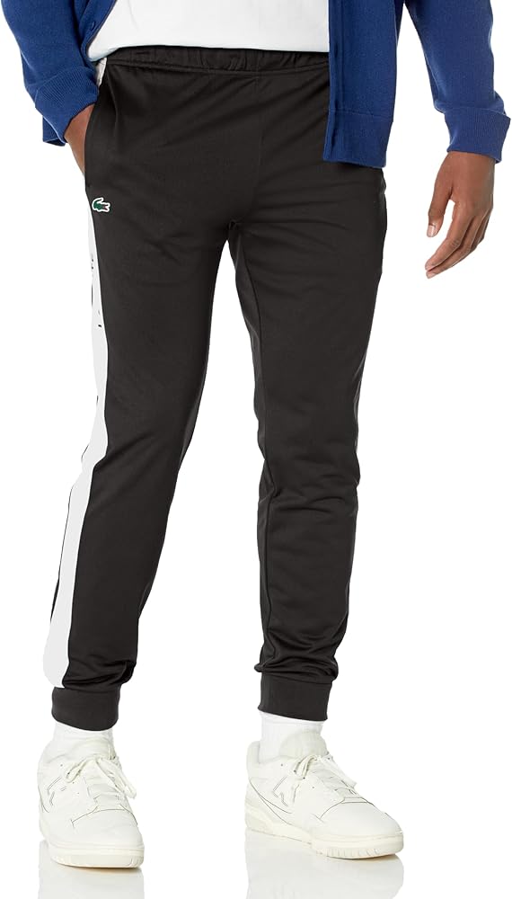 Lacoste Men's Regular FIT W/Adjustable Waist Track Trouser, Marine/Panorama, Small