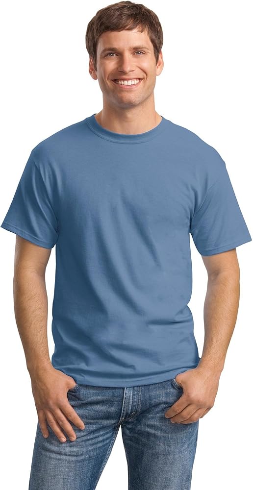 Hanes Men's 6-Pack Plus 2 Free Crew T-Shirts, Denim Blue, Large