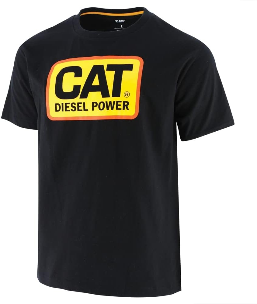 CAT Workwear Men's Diesel Power Short Sleeve T-Shirt, Black/Orange, 4X-Large