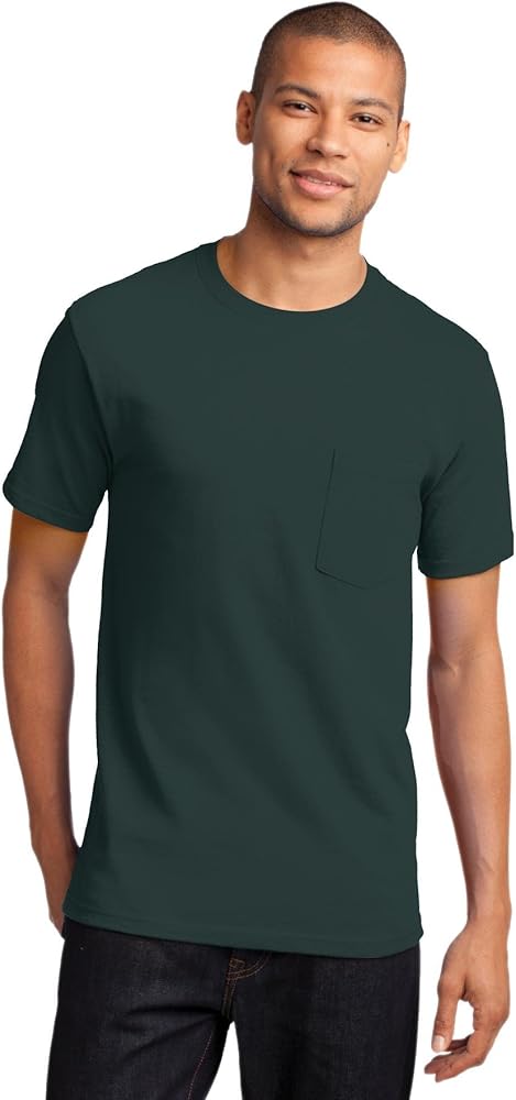 Port & Company Essential T-Shirt with Pocket, Dark Green, XXXX-Large