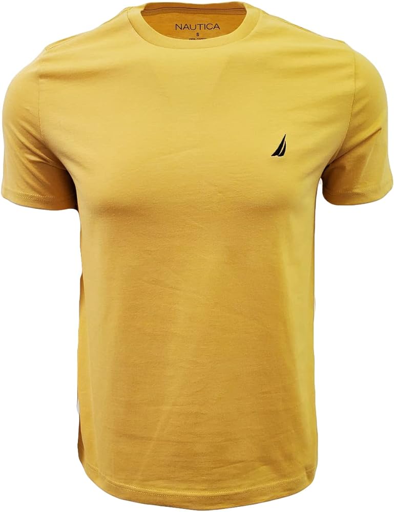 Nautica Mens Short Sleeve Solid Crew Neck T-Shirt (XX-Large, Ochre Beach)