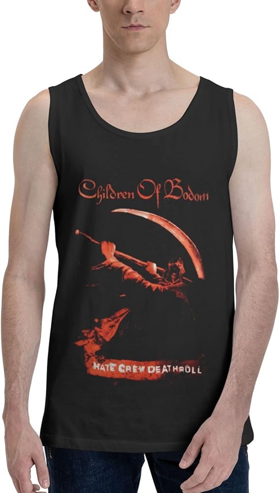 Rock Band Tank Top Shirt Children of Bodom Men's Summer Sleeveless Tees Crew Neck Vest Black