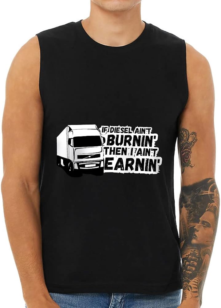 If Diesel Ain't Burnin' Men's Muscle Tank - Text Design Men's Sleeveless T-Shirt - Printed Tank