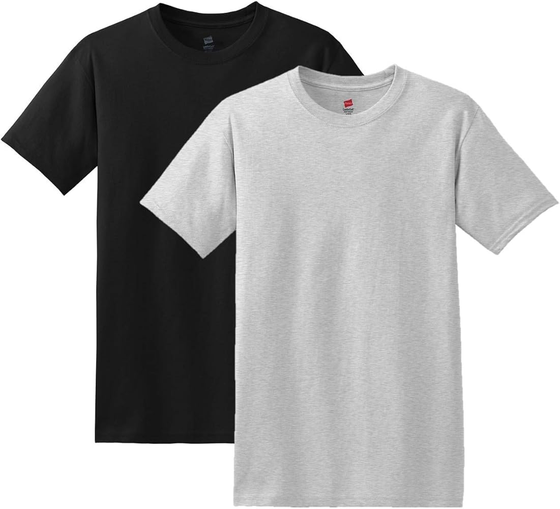 Hanes mens Comfortsoft fashion t shirts, 2 Black Heather Grey, 4X-Large US