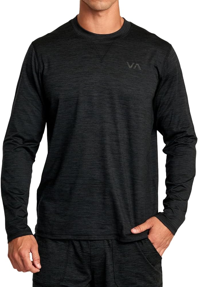 RVCA Mens Sport Long Sleeve Athletic Breathable Crewneck Tee