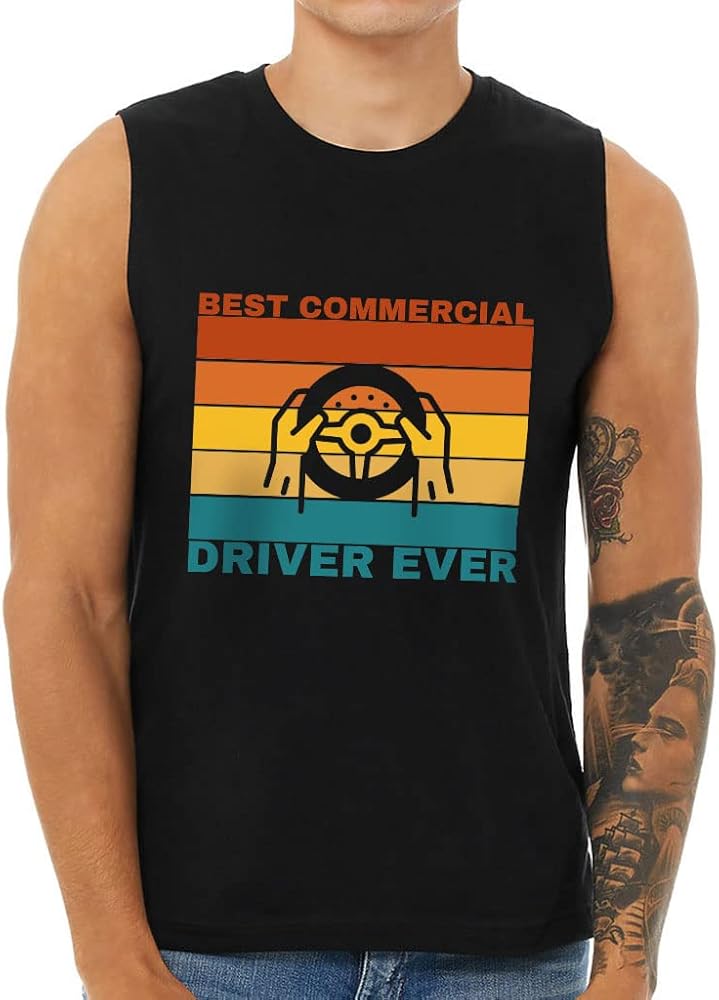 Best Commercial Driver Ever Men's Muscle Tank - Vintage Men's Sleeveless T-Shirt - Wheel Tank