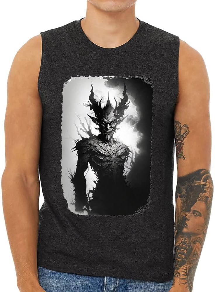 Demon Print Men's Muscle Tank - Monster Men's Sleeveless T-Shirt - Creepy Tank