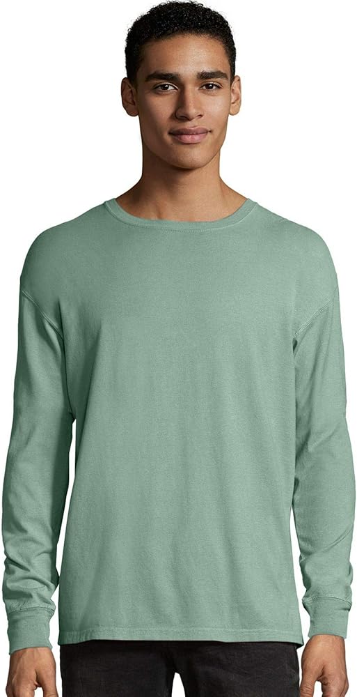 Hanes Mens ComfortWash Garment Dyed Long Sleeve Pocket Tee (GDH250 GRTDYE)