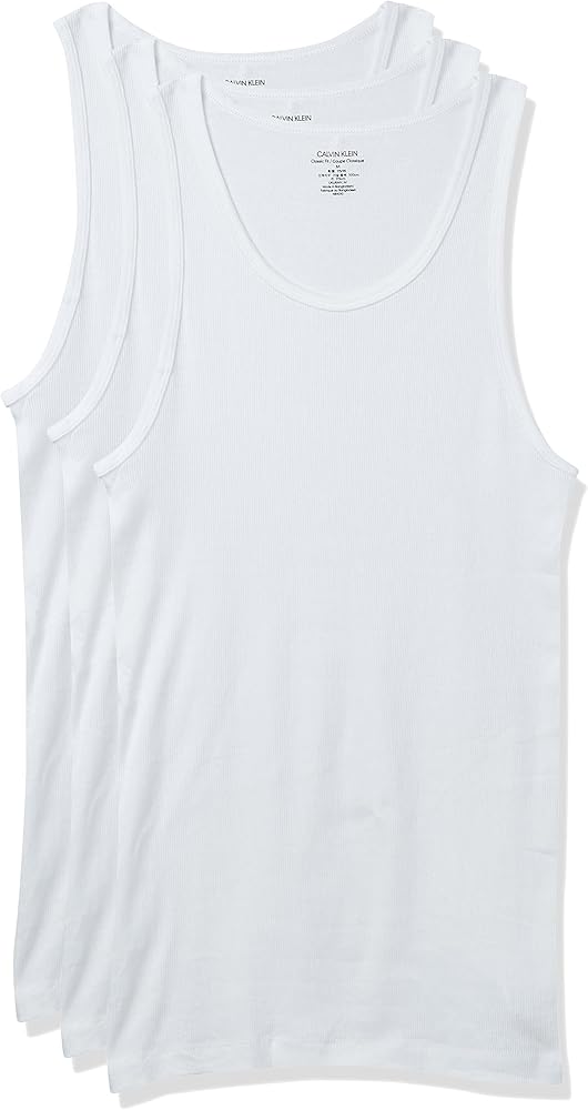 Calvin Klein Men's Tall Cotton Classics Big 3-Pack Tank Top Undershirt