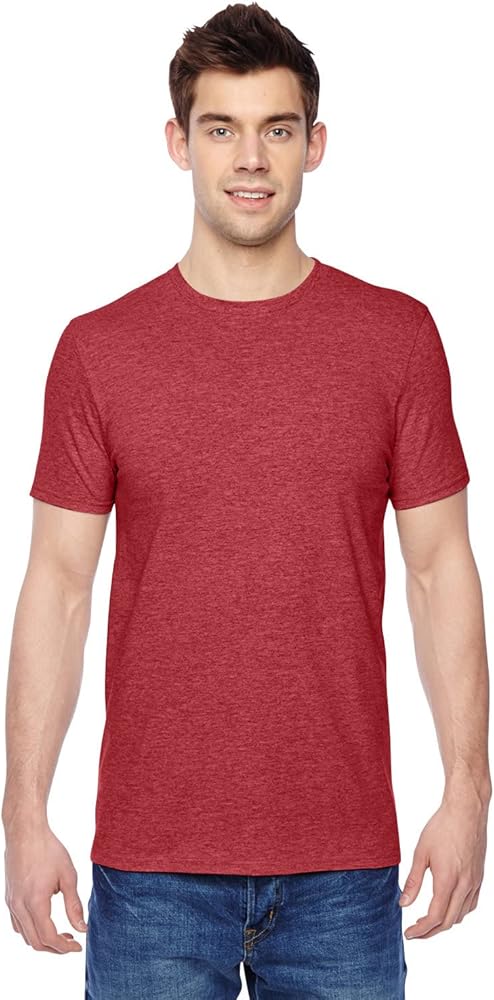 Fruit of the Loom Mens Cotton Jersey Crew T-Shirt (SF45R) Brick Heather s