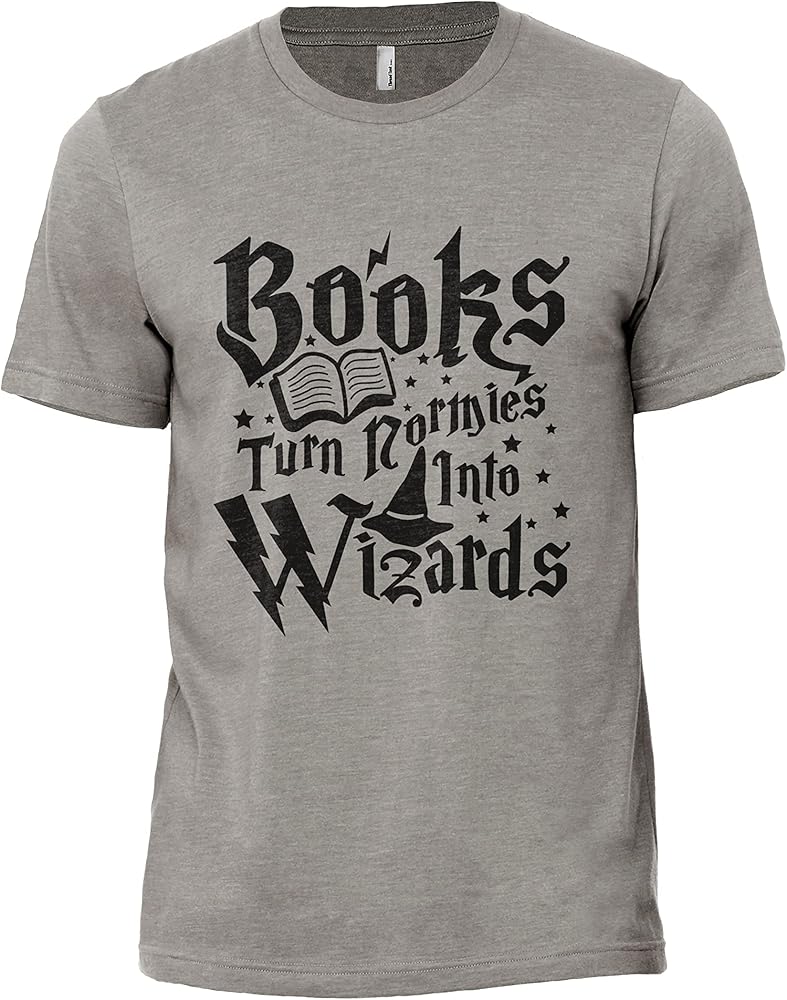 Thread Tank Books Turn Normies Into Wizards Men's Modern Fit Fun Casual T-Shirt Printed Graphic Tee