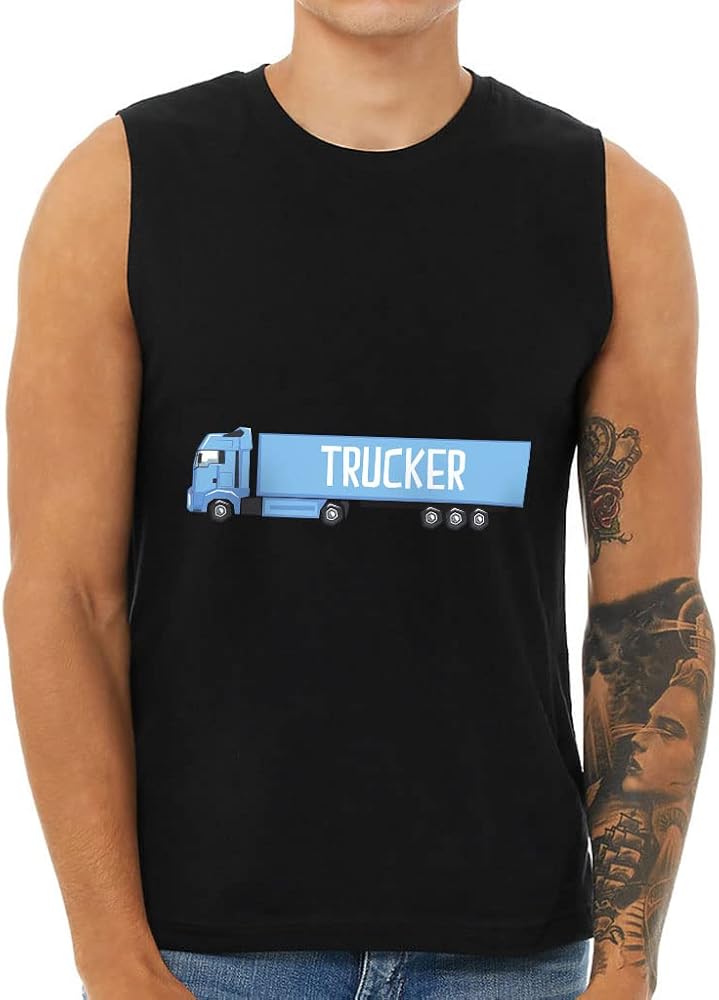 Trucker Men's Muscle Tank - Cool Design Men's Sleeveless T-Shirt - Unique Tank