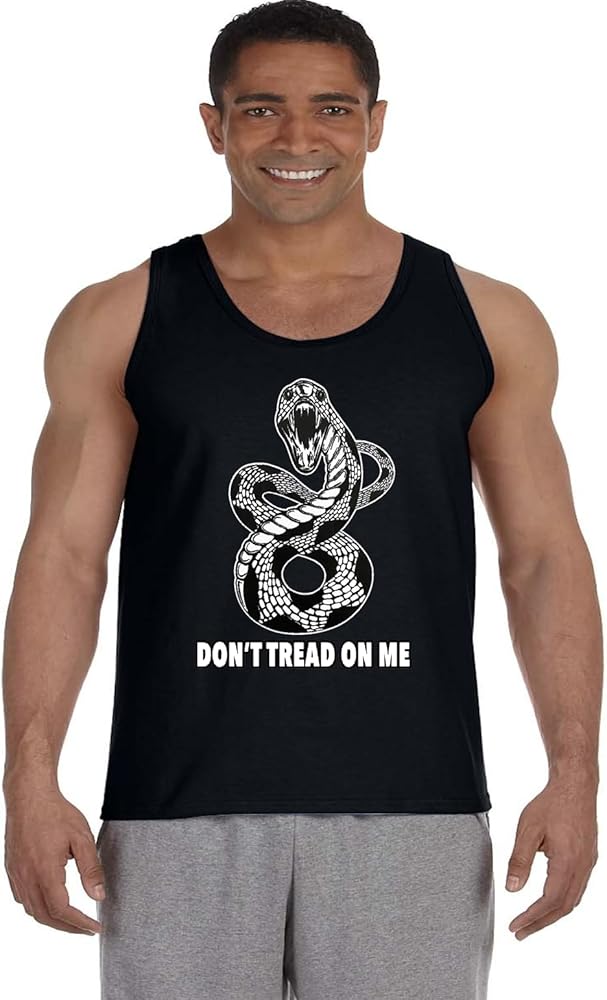 Mens Tank Tops 2nd Amendment Flag Snake T-Shirt Sleeveless Muscle Tee