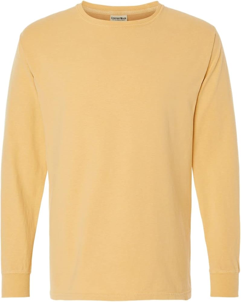 Hanes Mens ComfortWash Garment-Dyed Long Sleeve T-Shirt, XL, Artisan Gold