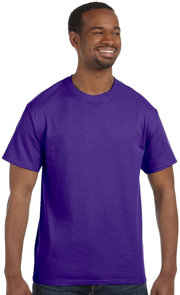 Hanes Mens Tagless 100% Cotton T-Shirt, Medium, Purple