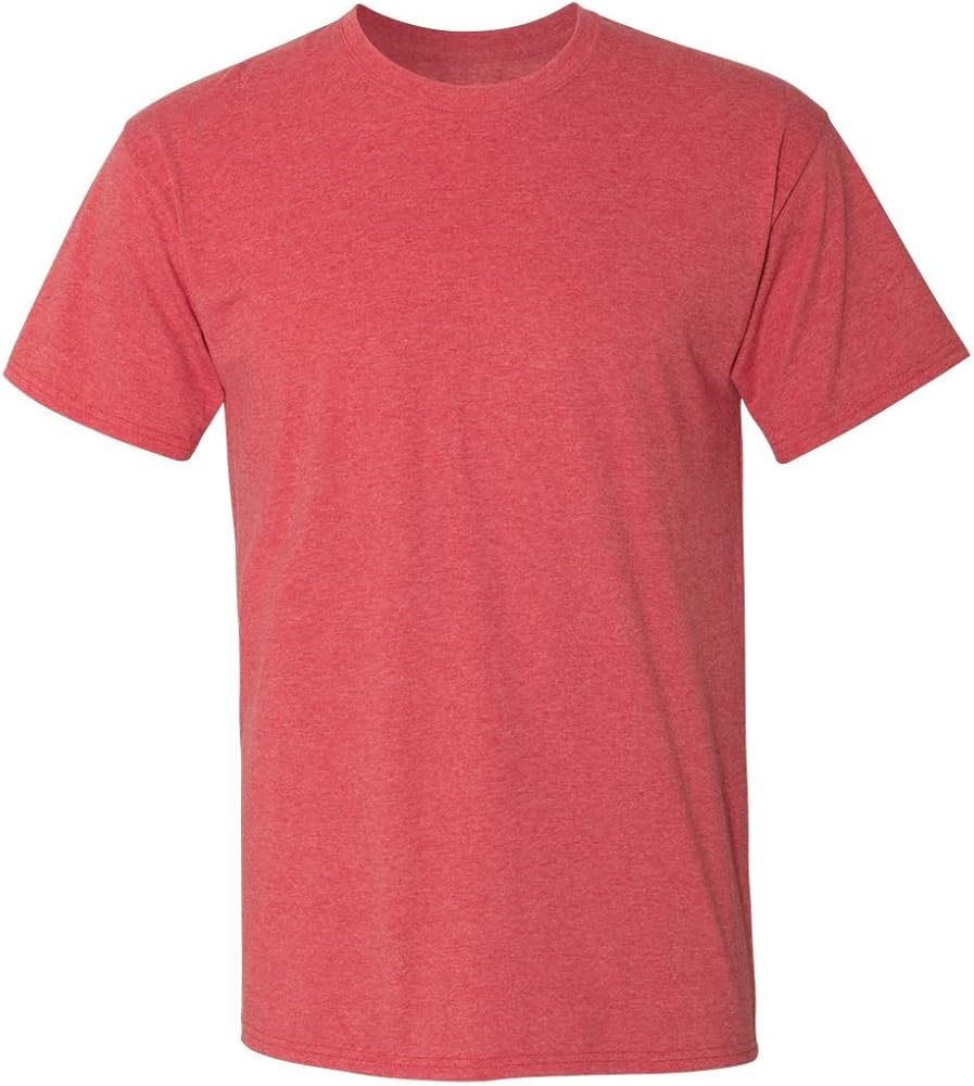 Hanes Mens X-Temp Fresh IQ Tri-Blend Performance Tee, 42TB, 3XL,Deep Red Heather