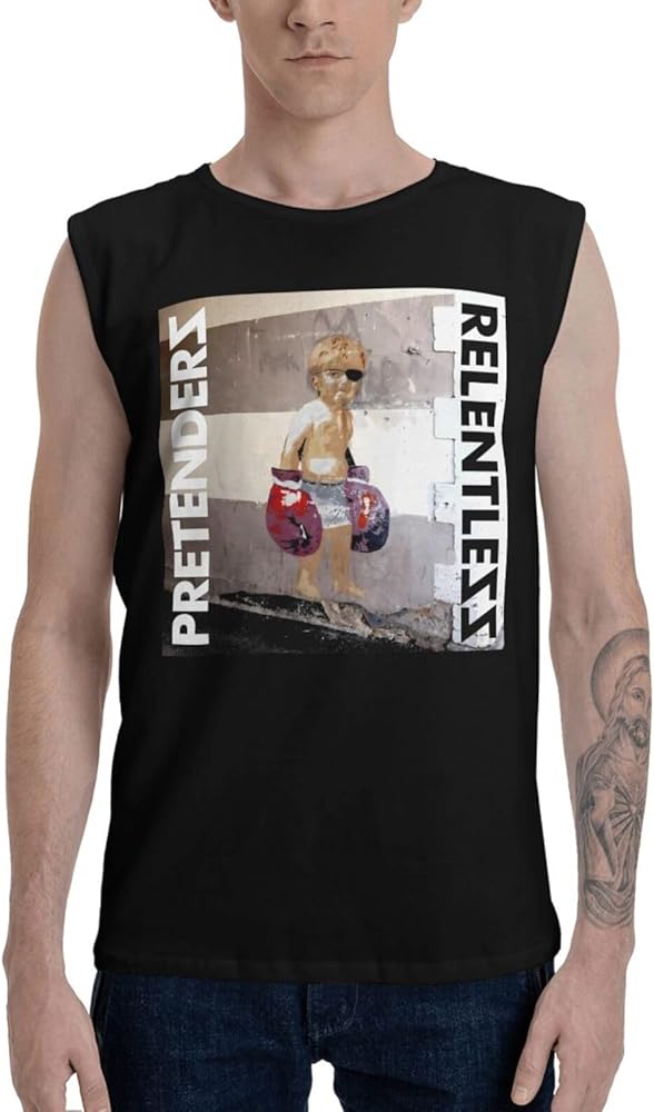 Tank Top T Shirt Man'S Fashion Cotton Sleeveless Clothes Boy'S Exercise Vest Black