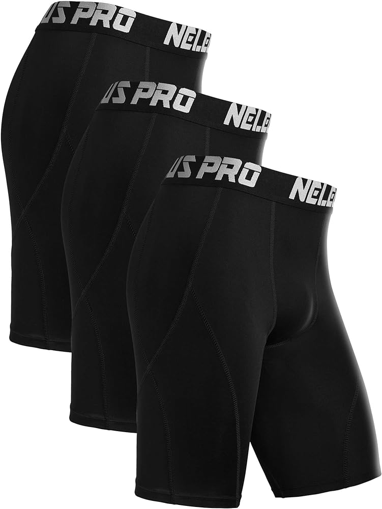 NELEUS Men's Compression Shorts Pack of 3