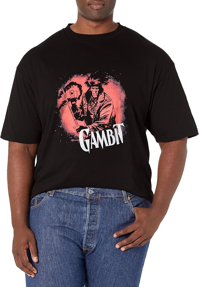 Marvel Big & Tall Classic Gambit Circle Men's Tops Short Sleeve Tee Shirt