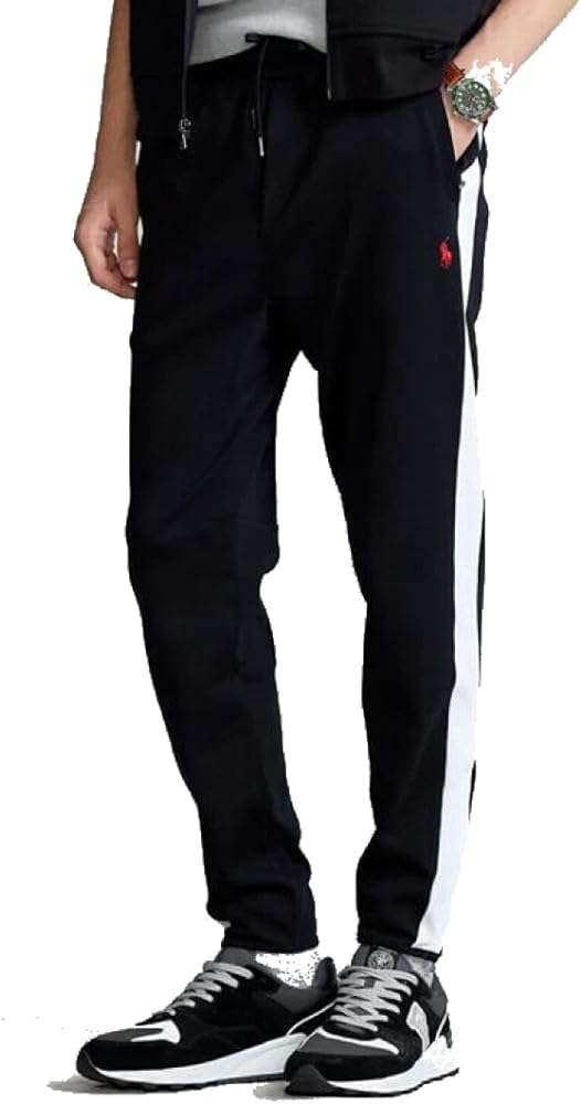 Polo Ralph Lauren Men's Big & Tall Soft Cotton Interlock Active Jogger Track Pants (2XLT, Black)