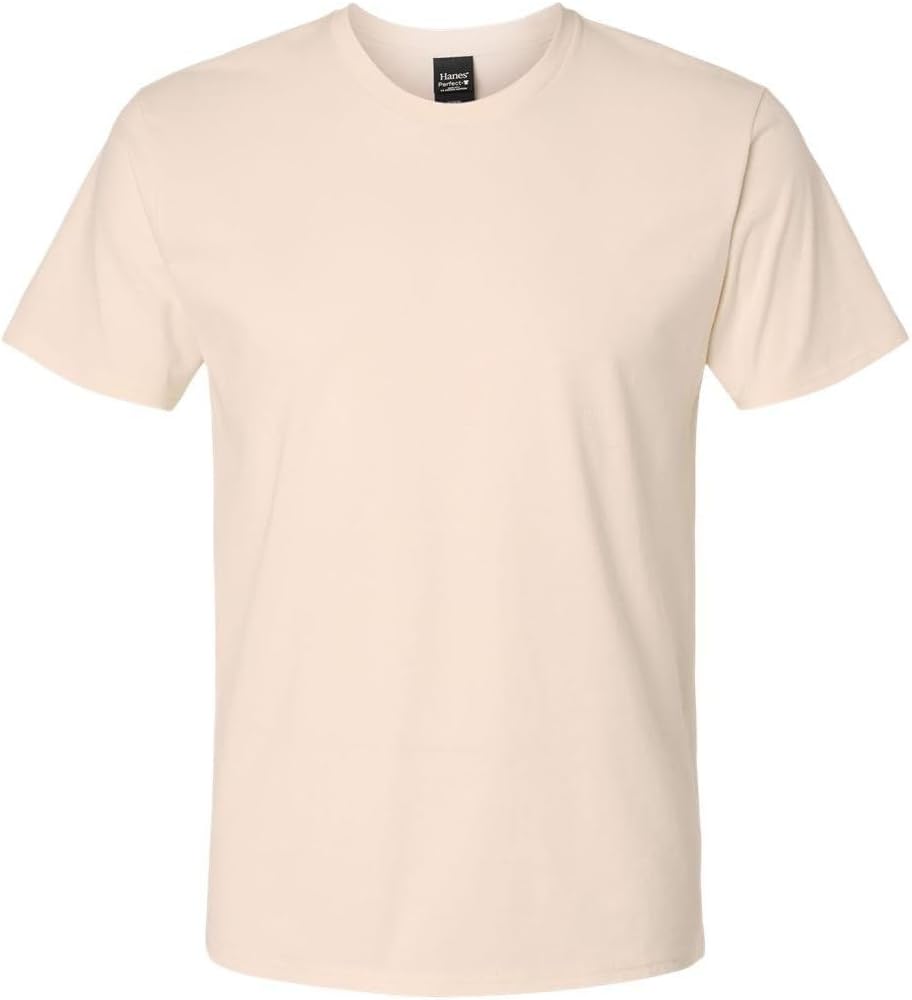 Hanes Mens Nano-T T-Shirt, XL, Parchment