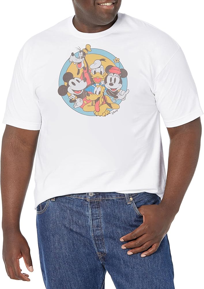 Disney Big & Tall Classic Mickey Original Buddies Men's Tops Short Sleeve Tee Shirt