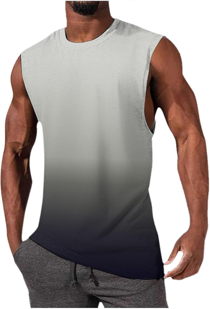 Tank Top for Men Summer Shirts Casual Tshirts Short Sleeve Crewneck Fashion Tropical Holiday Beach Tops Shirts