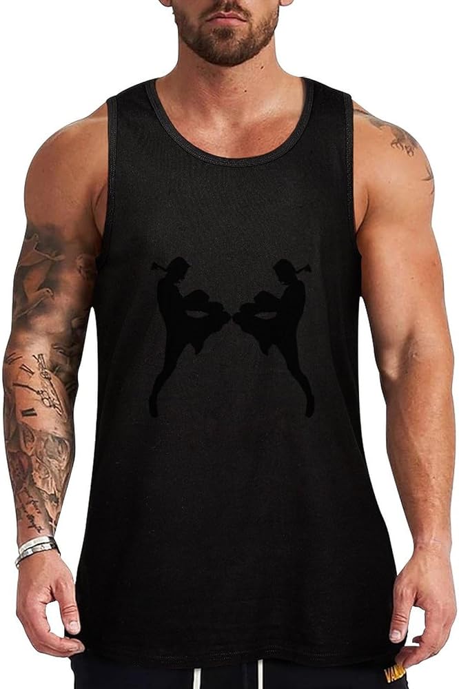 Muay Thai Arts Breathable Men's Tank Top Soft Muscle Vest T-Shirts Quick Dry Sleeveless Fitness Tee