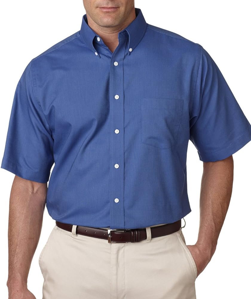 UltraClub Men's Classic Wrinkle-Free Short-Sleeve Oxford 8972