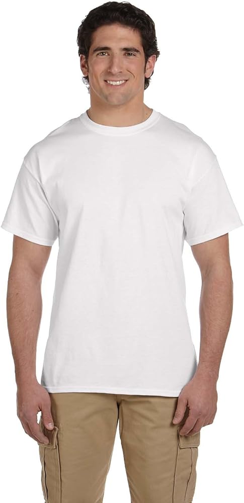 Fruit of the Loom mens 5 oz. 100% Heavy Cotton HD T-Shirt(3931)-WHITE-6XL