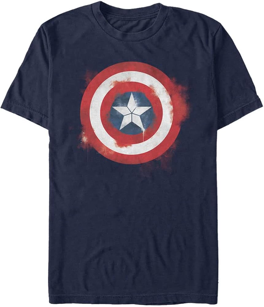 Marvel Big & Tall Captain America Spray Logo Men's Tops Short Sleeve Tee Shirt