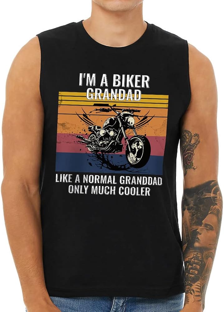 Biker Grandad Men's Muscle Tank - Cool Quote Men's Sleeveless T-Shirt - Unique Tank