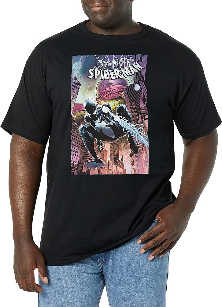 Marvel Big & Tall Classic Symbiote Spider-Man Men's Tops Short Sleeve Tee Shirt