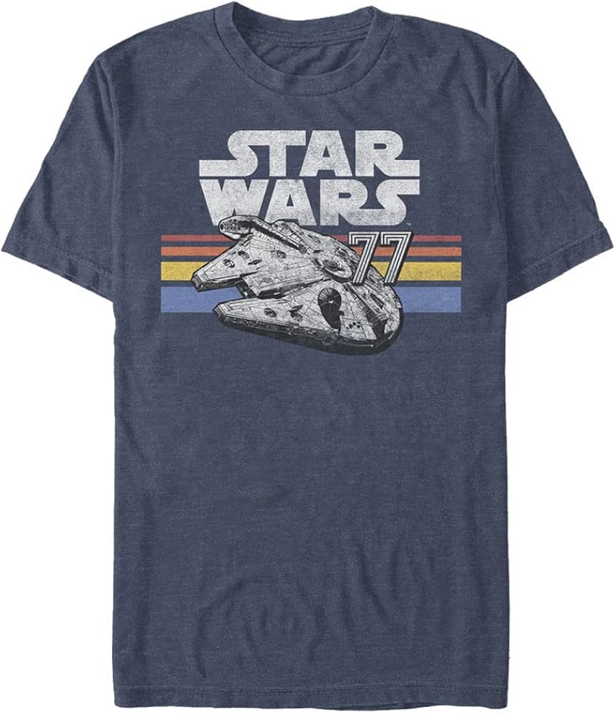 STAR WARS Big & Tall Vintage Falcon Stripes Men's Tops Short Sleeve Tee Shirt