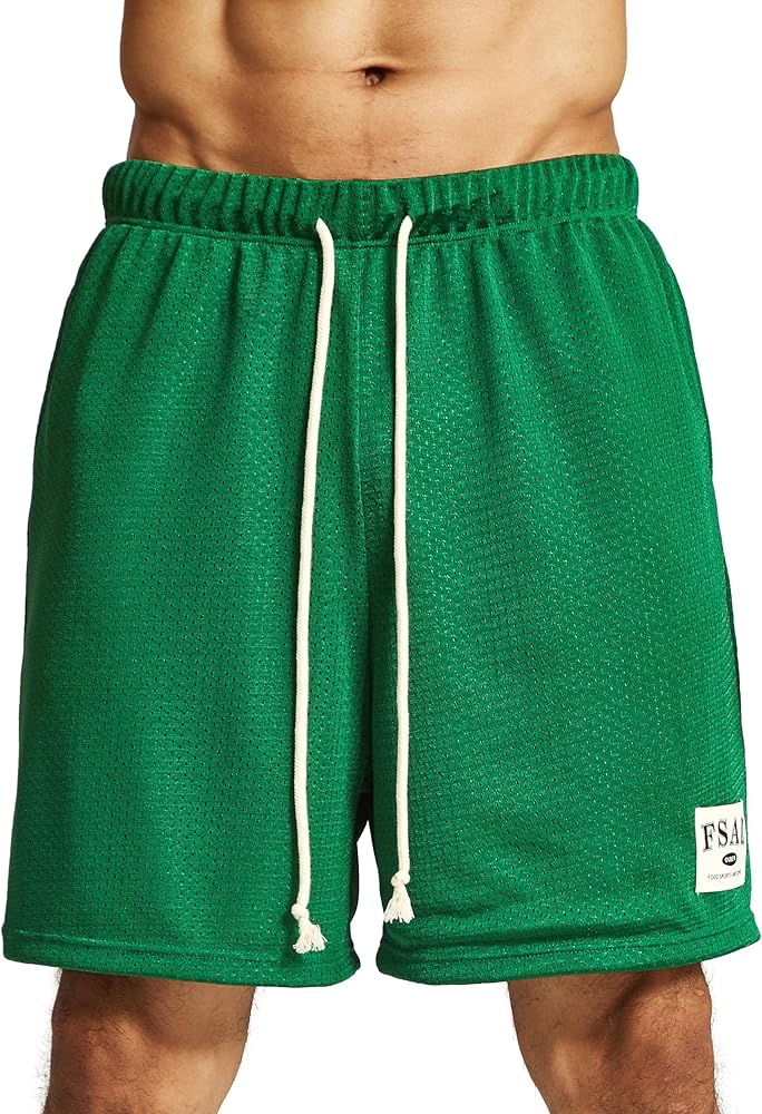 Ouber Men's Mesh Gym Shorts with Pockets Dry Fit Performance for Workouts Basketball Shorts