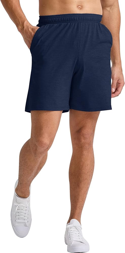 Hanes Mens Originals Pull-On Jersey Shorts, Lightweight Tri-Blend Shorts With Pockets