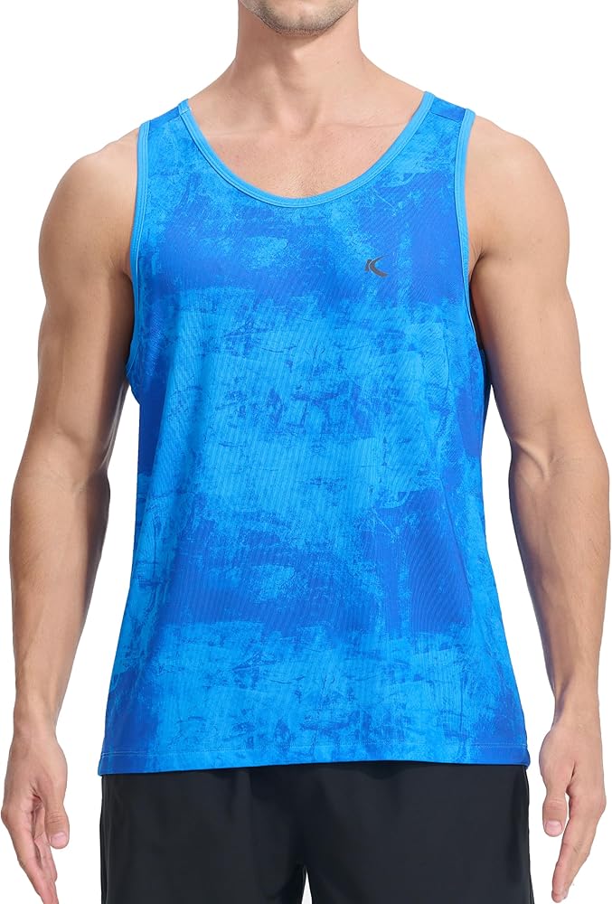 KPSUN Men's Quick Dry Sports Tank Tops Athletic Gym Bodybuilding Fitness Sleeveless Shirts for Beach Running Workout