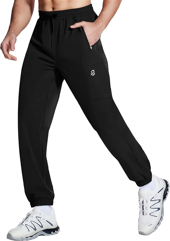 Mens Sweatpants Joggers with Zipper Pockets Athletic Sweat Pants Joggers for Men Sports Hiking Golf Travel