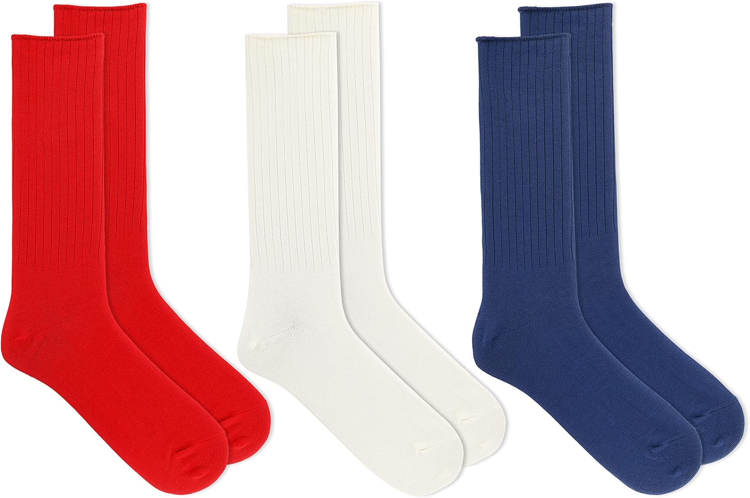 Chaps Men's Solid Color Casual True Rib Crew Socks-1 & 3 Pairs-Cotton Comfort and Breathable Mesh